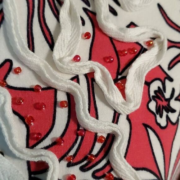 Palm‎ Island top, size small. Orange floral print. - Picture 7 of 7